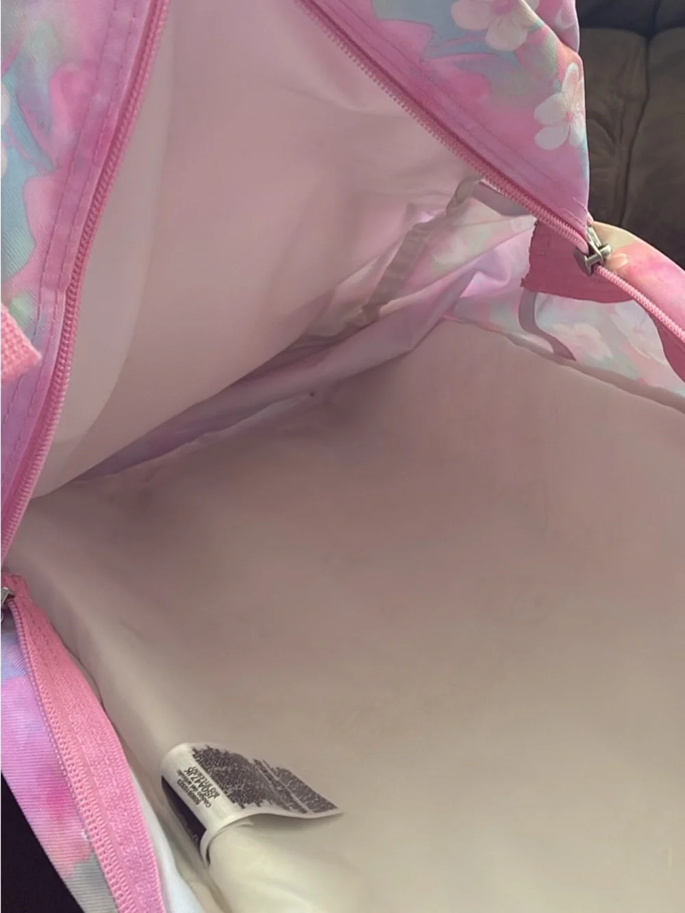 Jansport Pink Pastel Floral Backpack with Mint Accents